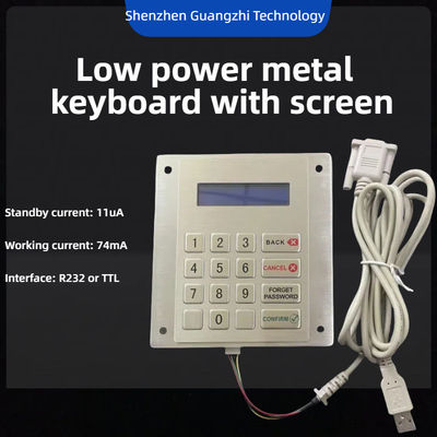 Low power consumption stainless steel metal keyboard with display screen model GZ-Z001045,USB tipkovnica